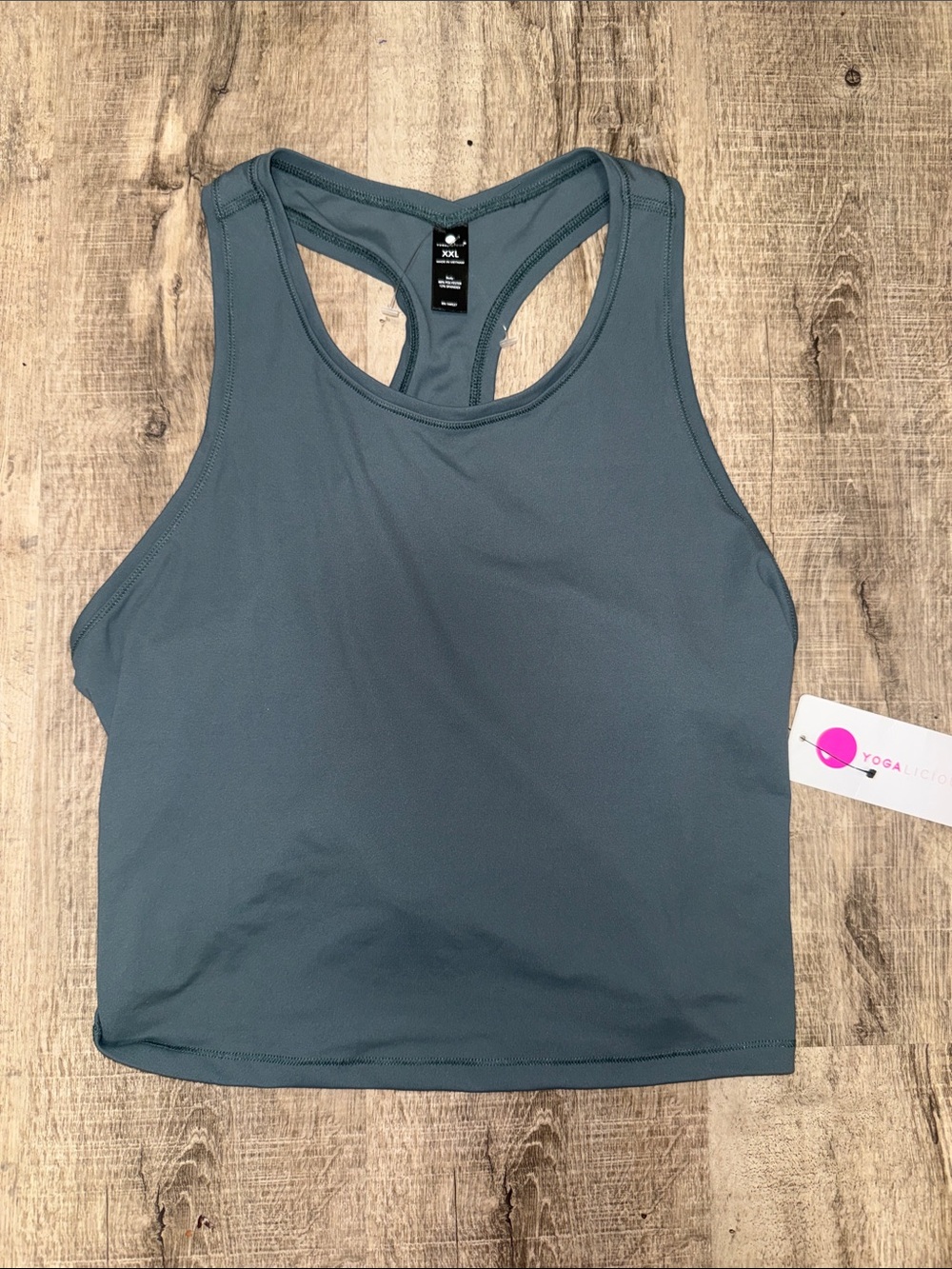 Yogalicious Women's Racerback Tank Top Blue-Grey